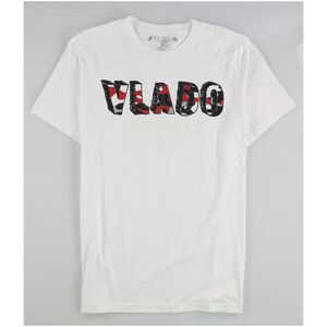 Vlado Mens 3D Logo Graphic T-Shirt, White, XL, DM